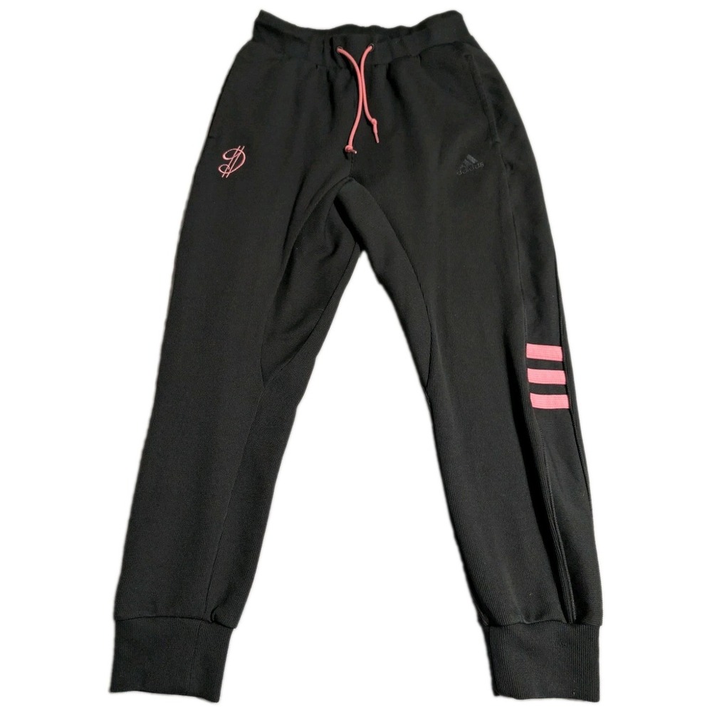 Adidas Dame Dolla Jogger Pants Mens M Black Pink Damian Lillard Basketball